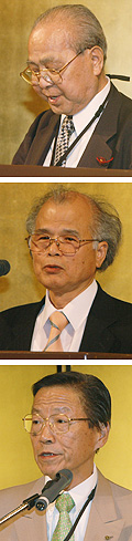 (上から)池端昭夫会長・坂野百合勝氏・山本昌之専務理事