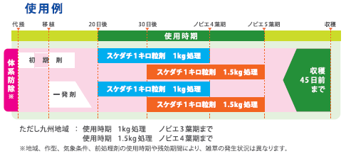 スケダチ１キロ粒剤　上手な使い方